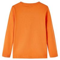 Kindershirt met lange mouwen berenprint 128 donkeroranje - thumbnail