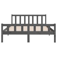 Bedframe massief hout grijs 120x200 cm - thumbnail
