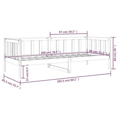 Slaapbank zonder matras 80x200 cm massief grenenhout wit