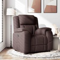 Fauteuil verstelbaar stof donkerbruin - thumbnail
