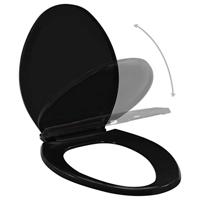 VidaXL Toiletbril soft-close met quick-release ontwerp zwart - thumbnail