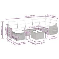 8-delige Loungeset met kussens poly rattan beige - thumbnail