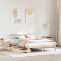 Bedframe met lades massief grenenhout 135x190 cm - thumbnail