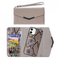 Mobilize 2in1 Elegant Magnet Clutch Apple iPhone 12 Mini Beige Snake - thumbnail