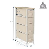 hjh LIVING Kast Foldress (4 vakken, Beige) - thumbnail