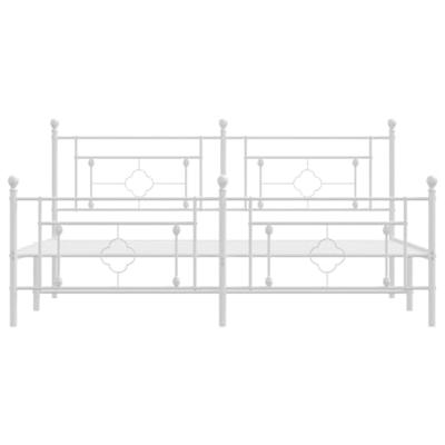 Bedframe met hoofd- en voeteneinde metaal wit 183x213 cm Bedframe met hoofd- en voeteneinde metaal wit 183x213 cm