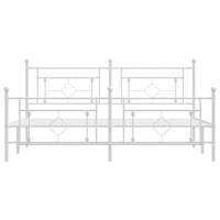 Bedframe met hoofd- en voeteneinde metaal wit 183x213 cm - thumbnail