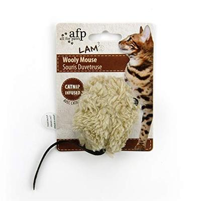 AFP WOOLY MOUSE LAMSWOL MET PIEP EN CATNIP ASSORTI 7X7X3 CM - thumbnail