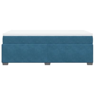 Boxspring met matras fluweel donkerblauw 90x190 cm