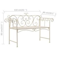 Tuinbank 132 cm metaal antiekwit - thumbnail