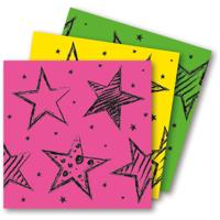 Servetten Neon Sterren - 16 Stuks - thumbnail