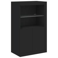Dressoir met LED-verlichting 162x37x100 cm zwart - thumbnail