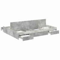 Opbergbedframe met lade Betongrijs 140 x 200 cm Bewerkt hout - thumbnail