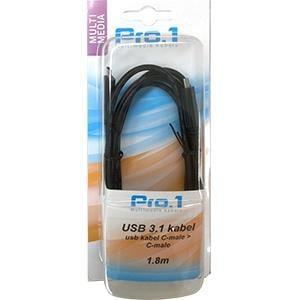 Enzo Pro-1 USB-c 3.1 type C > type C aansluitkabel 1.80 mtr - 9280400