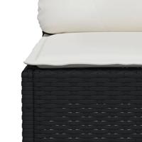 7-delige Loungeset met kussens poly rattan zwart - thumbnail