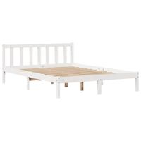Bedframe zonder matras massief grenenhout wit 120x190 cm - thumbnail