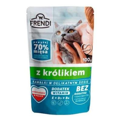 FRENDI Stukjes in saus met konijn - nat kattenvoer - 100 g