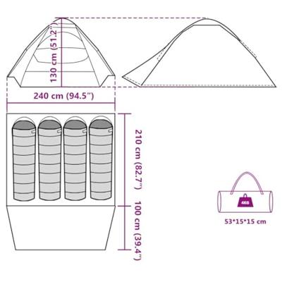 Koepeltent 4-persoons waterdicht verduisterend stof wit Koepeltent 4-persoons waterdicht verduisterend stof wit