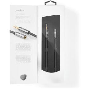 Stereo-Audiokabel | 3,5 mm Male - 3,5 mm Female | Gun Metal Grey | Gevlochten Kabel