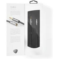 Stereo-Audiokabel | 3,5 mm Male - 3,5 mm Female | Gun Metal Grey | Gevlochten Kabel - thumbnail