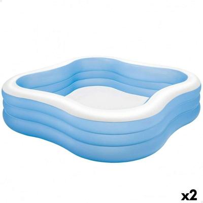 Opblaaszwembad Intex Blauw 1250 L 229 x 56 x 229 cm (2 Stuks)