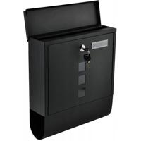 Brievenbus Wand Hangend - Maxozo Brify - Postbus Mailbox - Wandbrievenbus - Krantenrol - RVS - Zwart - thumbnail