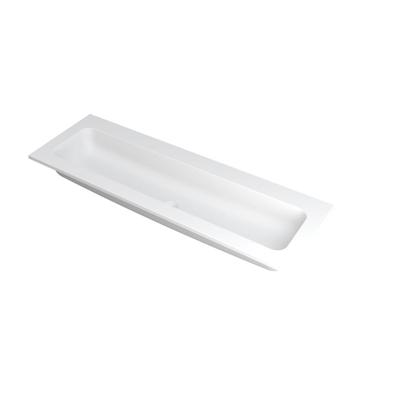 INK Faktor Wastafel Polystone Centraal Zonder Kraangat - 1400x450x15 mm - Mat Wit