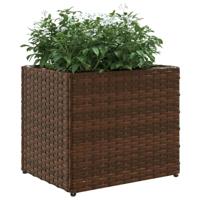 Plantenbakken 2 st 36x30x32 cm poly rattan bruin - thumbnail