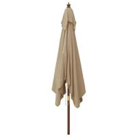 Parasol met houten paal 300x300x273 cm taupe - thumbnail