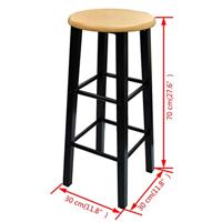 Eetset hout met zwart staal tan - thumbnail