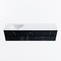 MONDIAZ VICA 190cm badmeubel onderkast Marquina 4 lades. Wastafel CLOUD links 1 kraangat, kleur Talc. - thumbnail