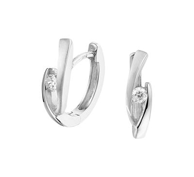 TFT Klapoorringen Zirkonia Zilver Gerhodineerd Glanzend