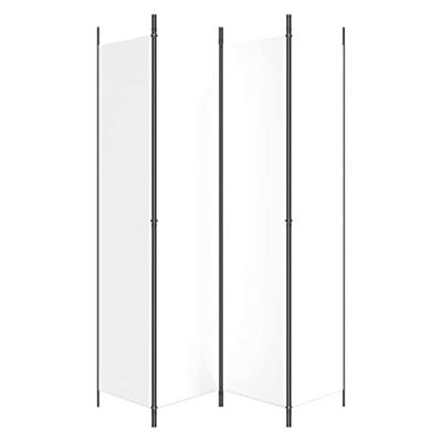 Kamerscherm met 4 panelen 200x220 cm stof wit Kamerscherm met 4 panelen 200x220 cm stof wit