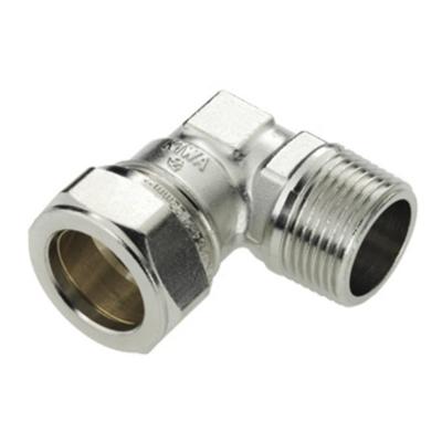 Bonfix knelkoppeling - knie - buitendraad - 3/4 x 22mm - Vertint Messing