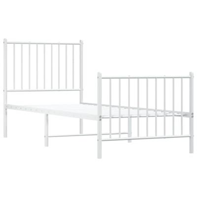 Bedframe met hoofd- en voeteneinde metaal wit 80x200 cm