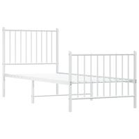 Bedframe met hoofd- en voeteneinde metaal wit 80x200 cm - thumbnail
