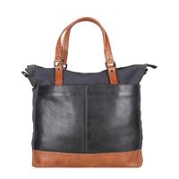 Presly & Sun 15.6' inch leren schoudertas DANE blauw - thumbnail