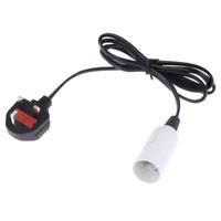 E14 Wire Cap lamp houder kroonluchter stopcontact met 1.5 m verlengkabel grote UK plug (wit) - thumbnail
