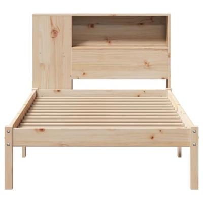 Bed met boekenkast zonder matras massief grenenhout 75x190 cm - thumbnail