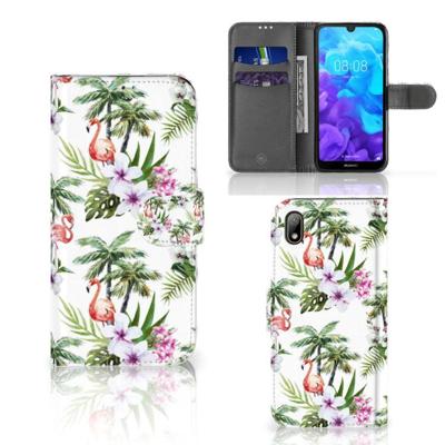 Huawei Y5 (2019) | Telefoonhoesje | Met pasjeshouder | Flamingo Palms