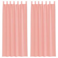 Gordijnen voile met roedezakken 2 st roze - thumbnail