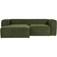 Kave Home Loungebank 'Blok' 240cm, Rib, Links, kleur Donkergroen - thumbnail