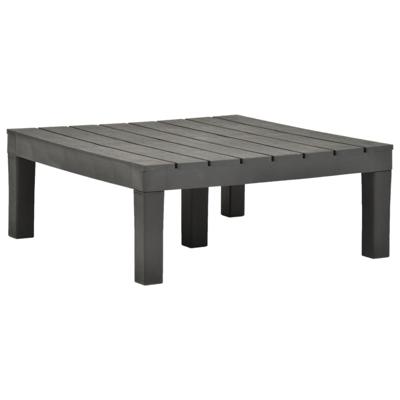 vidaXL Tuintafel 78x78x31 cm kunststof antraciet