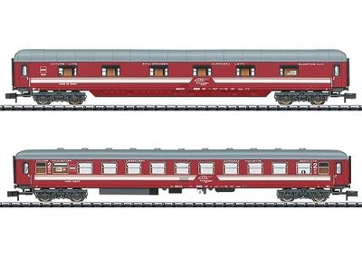 MiniTrix T18254 Set van 2 rijtuigen EC Venezia deel 3 van de MÁV-START Venezia set 3 MiniTrix T18254 Set van 2 rijtuigen EC Venezia deel 3 van de MÁV-START Venezia set 3