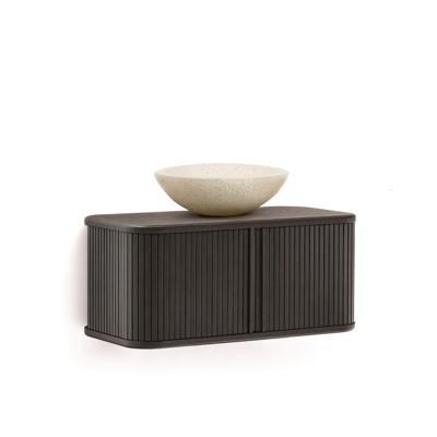 Kave Home Badkamermeubel 'Mailen' Essenhout, 90cm, kleur Bruin (excl. waskom)