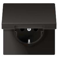 Jung wandcontactdoos 1-voudig met randaarde en Klapdeksel Antraciet AL 1520 KL AN - thumbnail