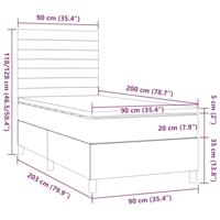 Boxspring met matras stof donkerbruin 90x200 cm - thumbnail