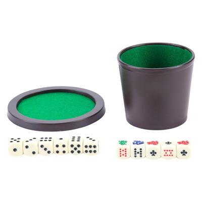Longfield Pokerbeker met deksel en dobbelstenen