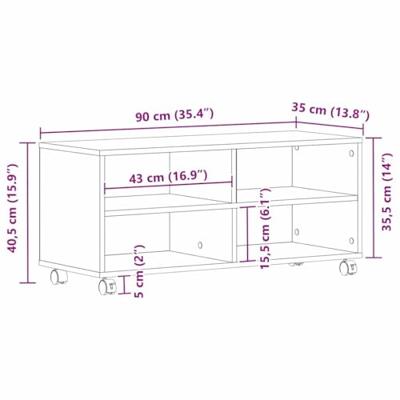 TV-kast Bruin 90 x 35 x 35 cm Bewerkt hout
