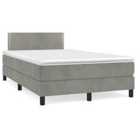 Boxspring met matras fluweel lichtgrijs 120x190 cm - thumbnail